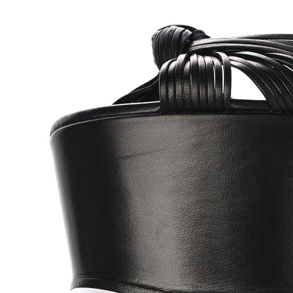 Gucci Malaga Kid Crawford Knotted Strap Platform Sandals 38.5 Black 11 of 12