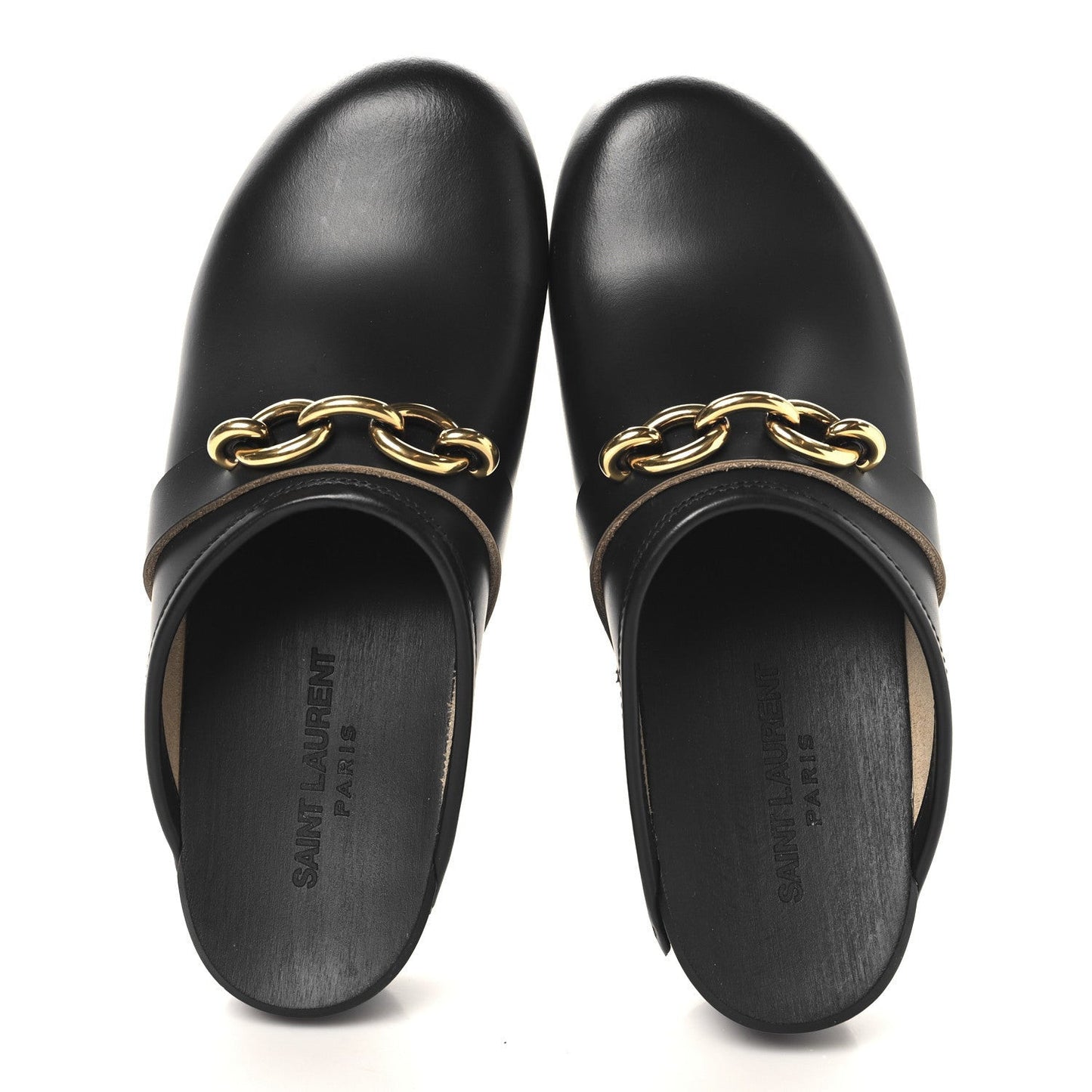 Smooth Calfskin Le Maillon Clogs 39 Black