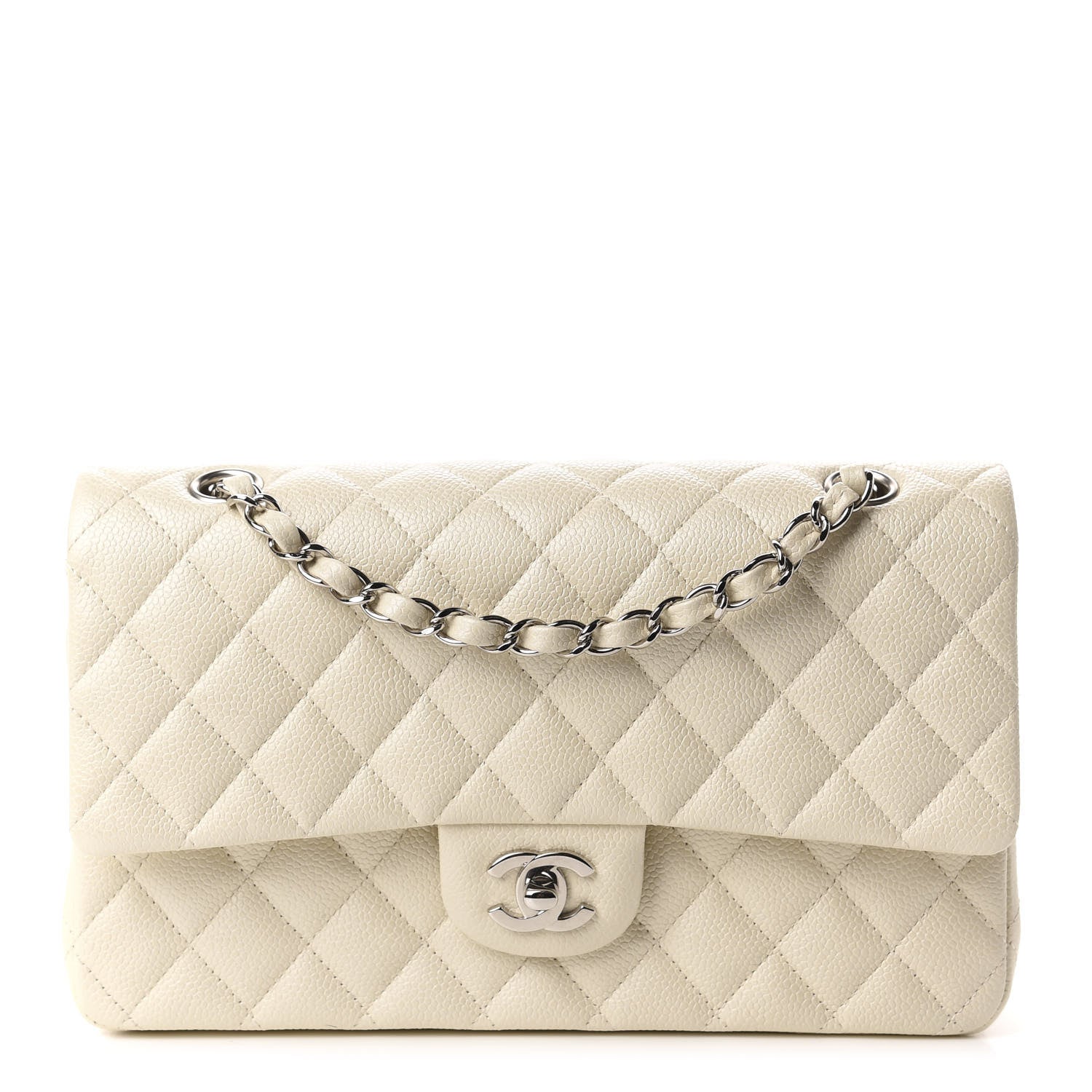Chanel Caviar Quilted Medium Double Flap White 1 of 11