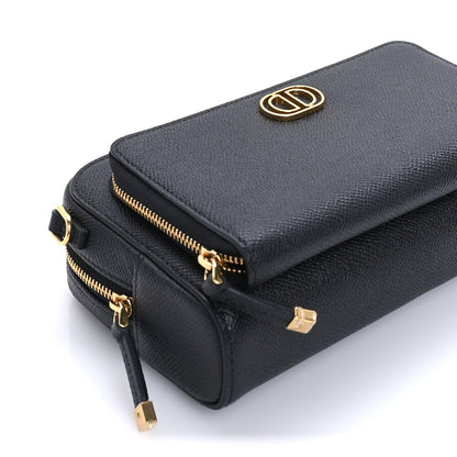 Christian Dior Grained Calfskin Caro Double Pouch Black 7 of 7