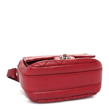 Chanel Lambskin Quilted Messenger Bag Red 3 of 9