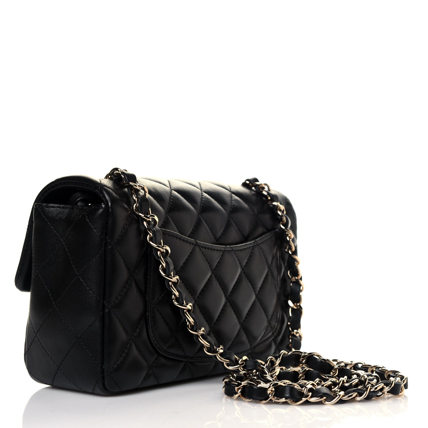 Chanel Lambskin Quilted Mini Rectangular Flap Black 2 of 12