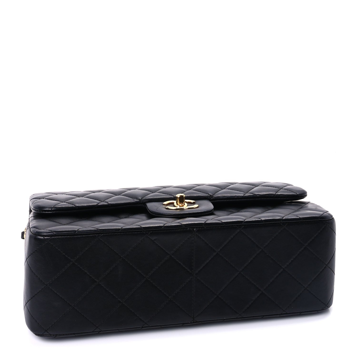 Chanel Lambskin Quilted Jumbo Double Flap  Black 3 of 8