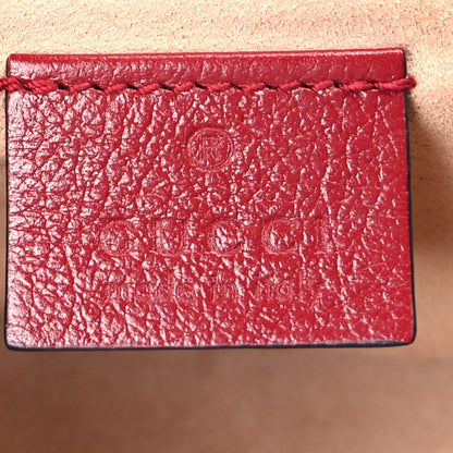 Gucci Vintage Effect Calfskin Matelasse Diagonal Super Mini Torchon GG Marmont Shoulder Bag Black Romantic Cherry Black Romantic Cherry 5 of 7