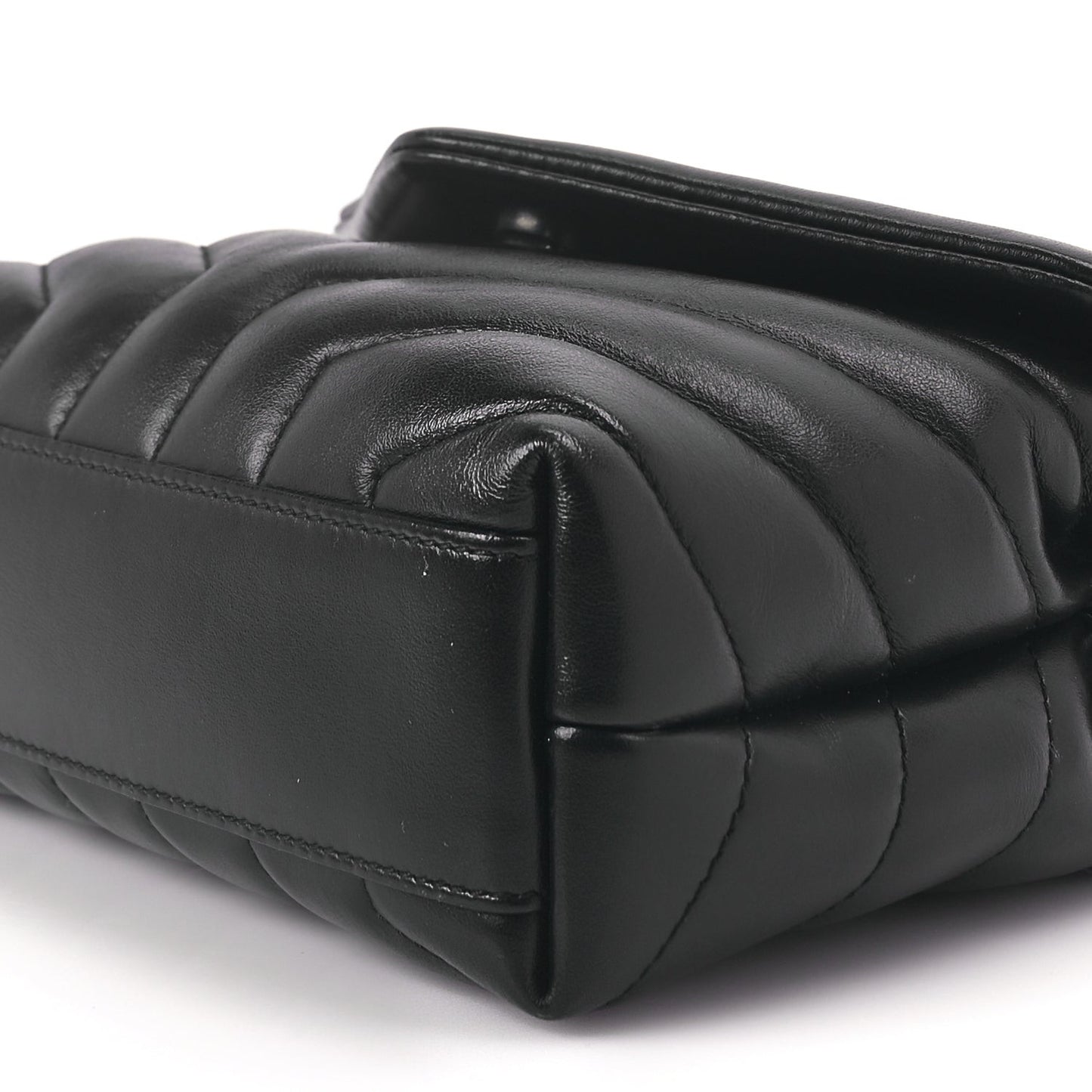 Calfskin Y Quilted Monogram Toy Loulou Crossbody Bag Black