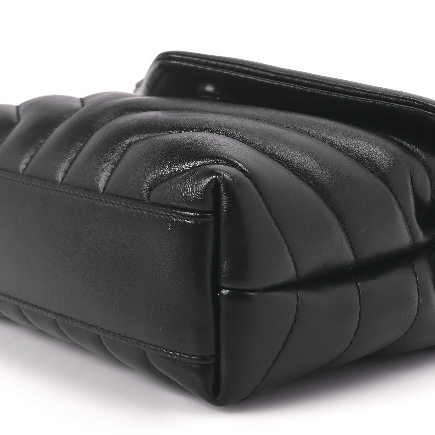 Saint Laurent Calfskin Y Quilted Monogram Toy Loulou Crossbody Bag Black 8 of 8