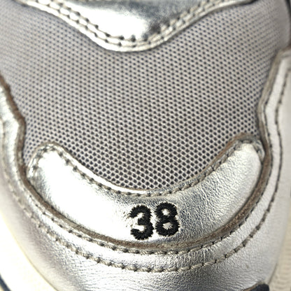 Balenciaga Mesh Nubuck Womens Triple S Sneakers 38 Black Argent 6 of 8