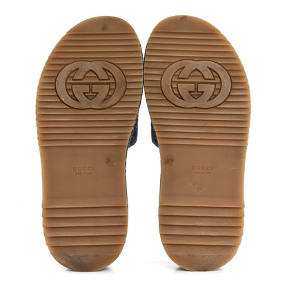 Gucci New Denim GG Monogram Angelina Platform 55mm Slide Sandals 36.5 Blue Tea 6 of 7