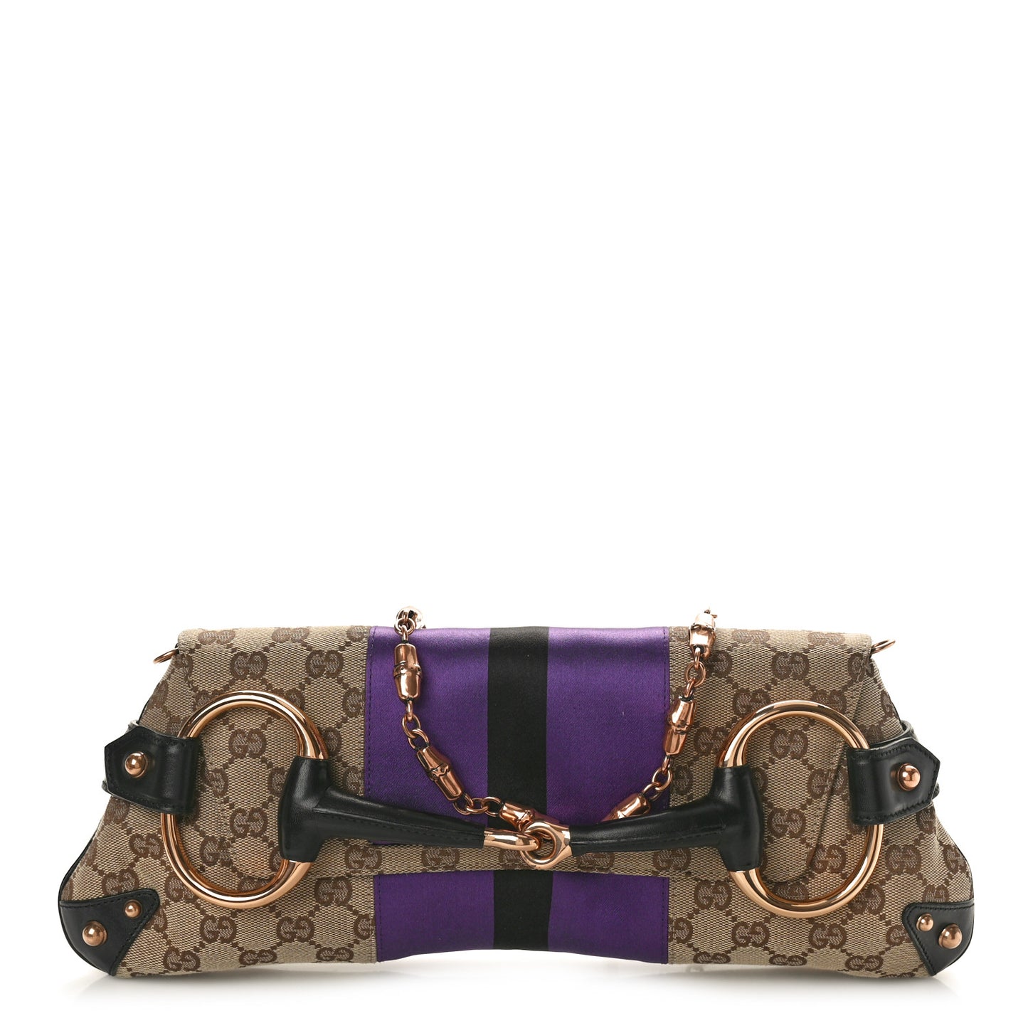 Tom Ford Monogram Horsebit Web Clutch Purple