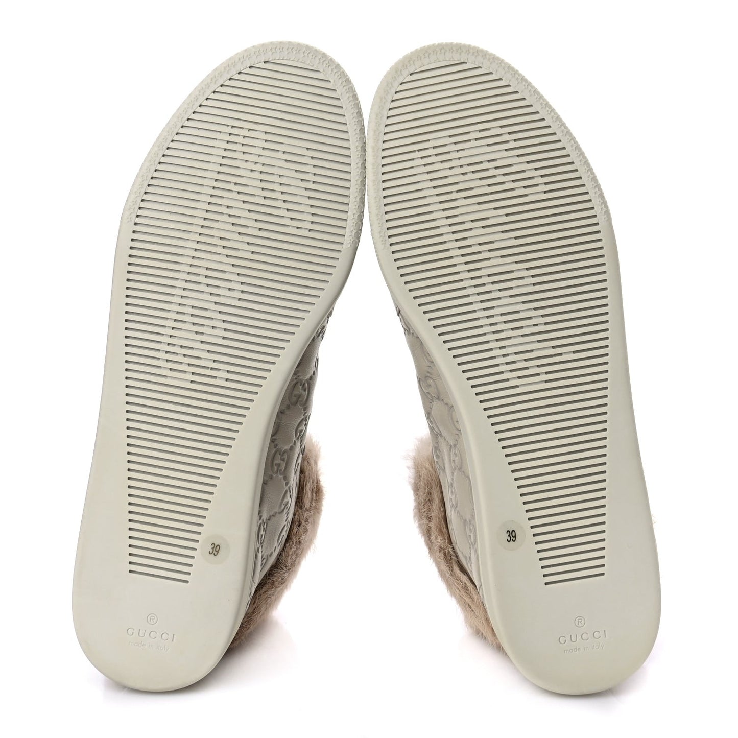 ssima Rabbit Fur Coda High Top Sneakers 39 White