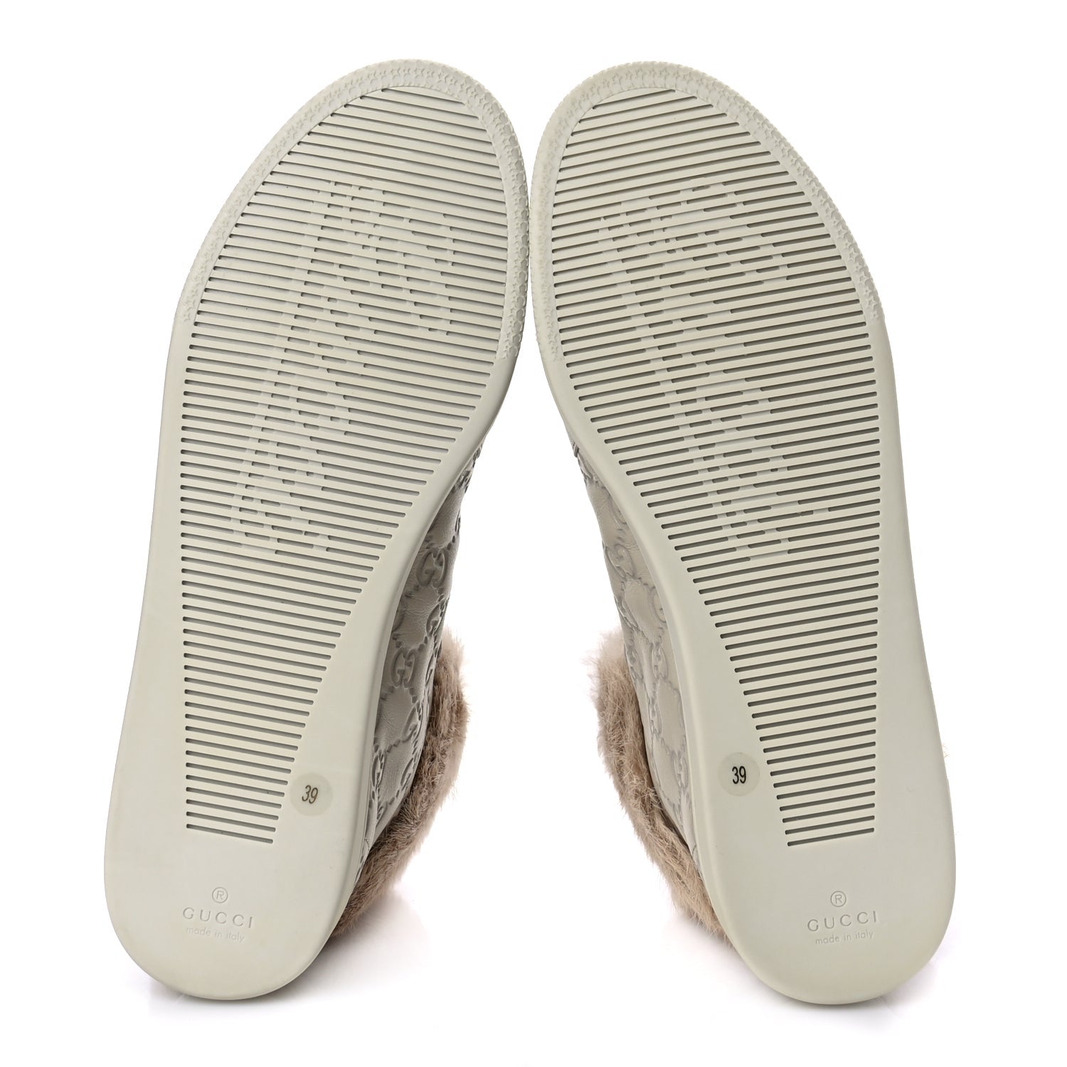 Gucci ssima Rabbit Fur Coda High Top Sneakers 39 White 5 of 10