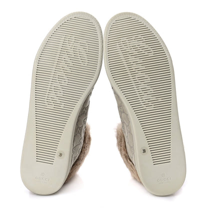 Gucci ssima Rabbit Fur Coda High Top Sneakers 39 White 5 of 10