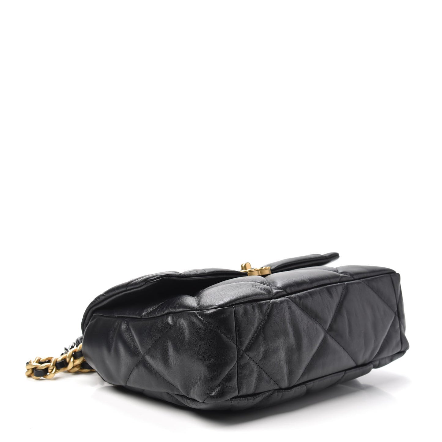 Goatskin Quilted Large 19 Flap Black