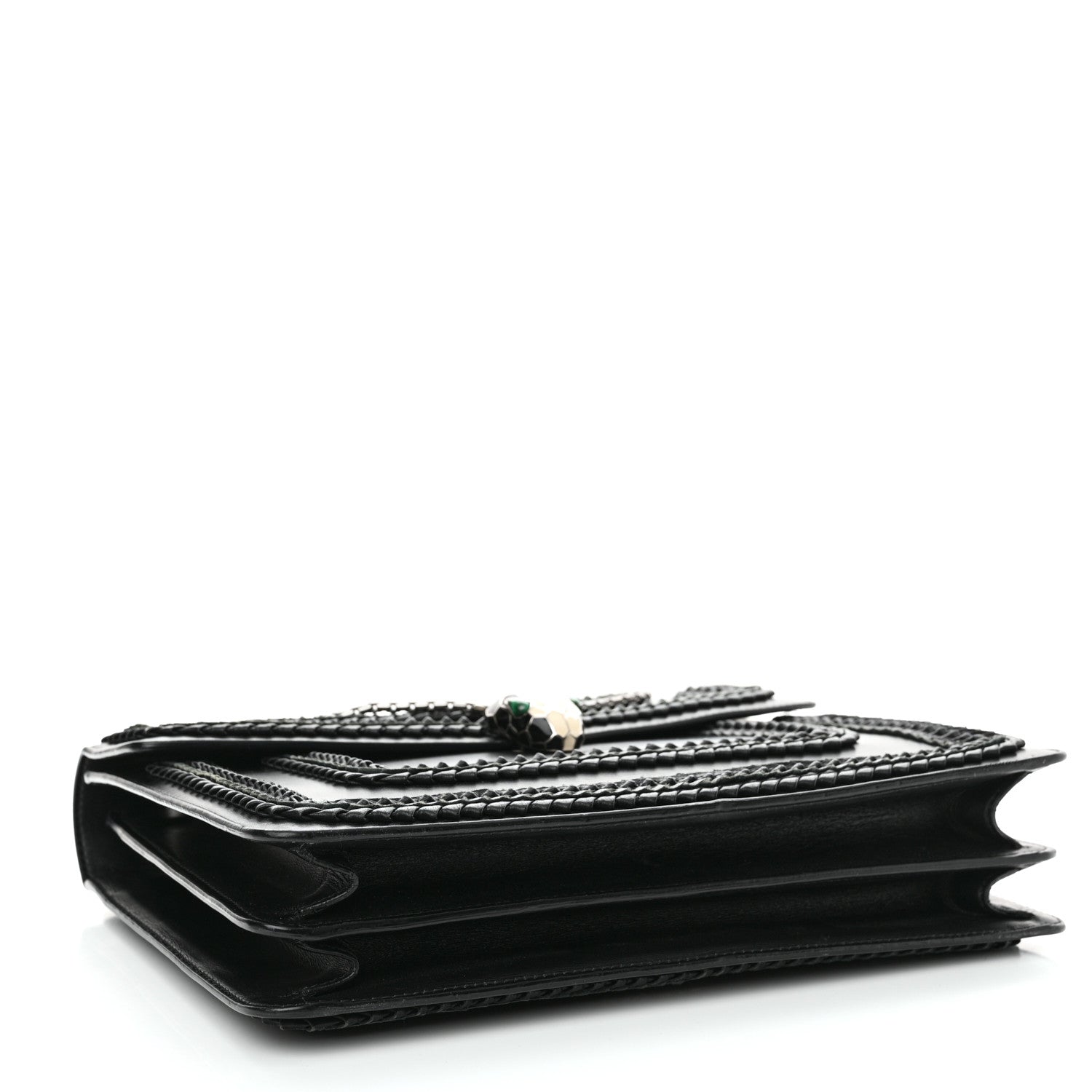 Bulgari Calfskin Plisse Serpenti Forever Crossbody Bag Black 5 of 15