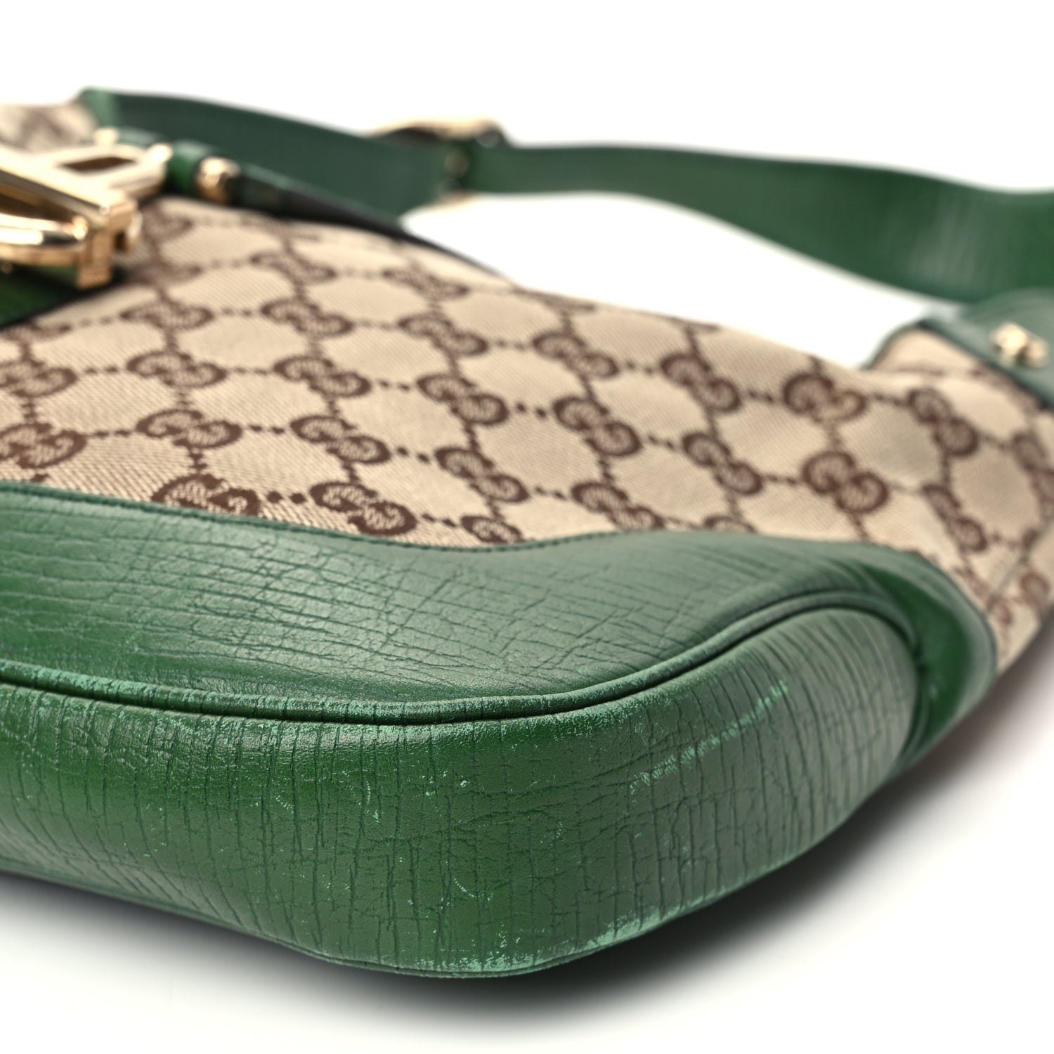 Gucci Monogram Web Junco Small Hobo Green 9 of 13