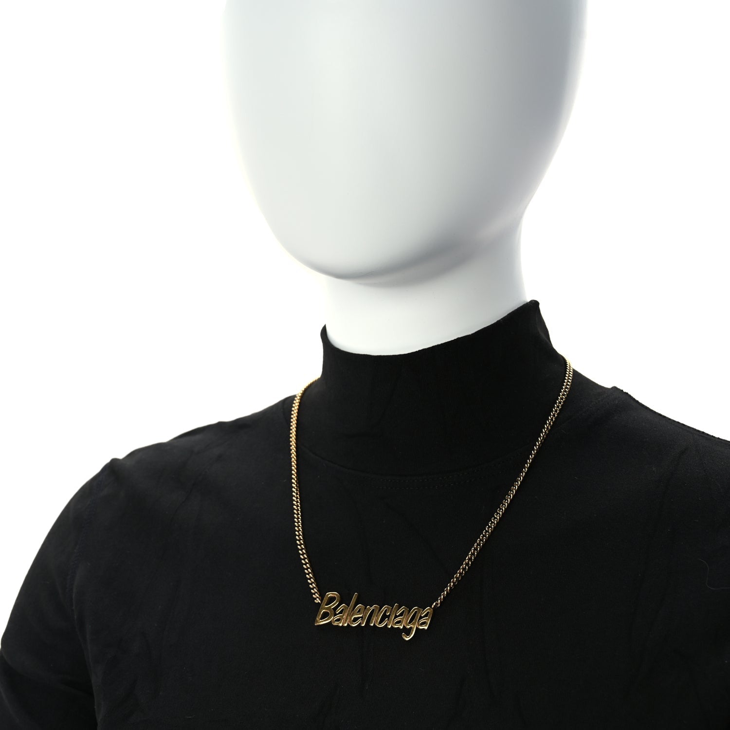 Balenciaga Metal Logo Necklace  Gold 2 of 4
