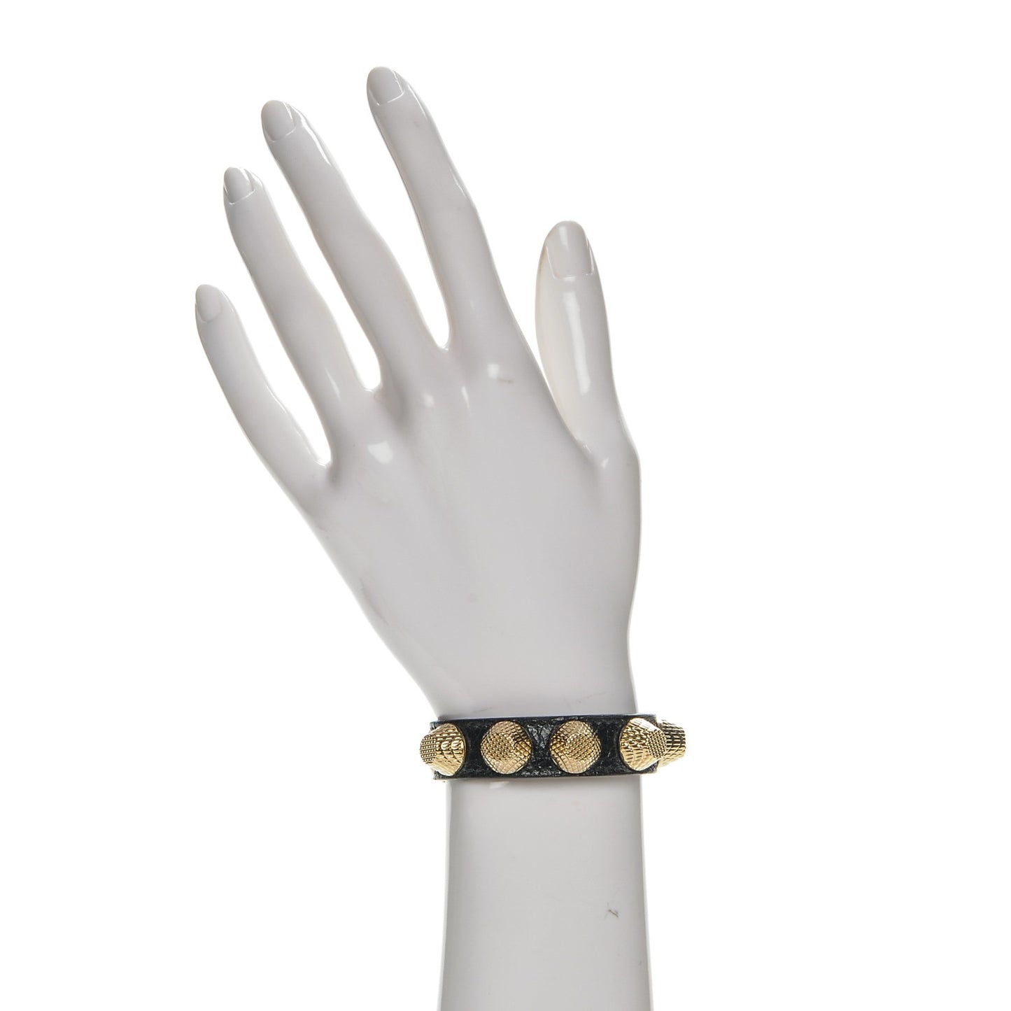 Agneau Giant 12 Gold Hardware Stud Bracelet S Black