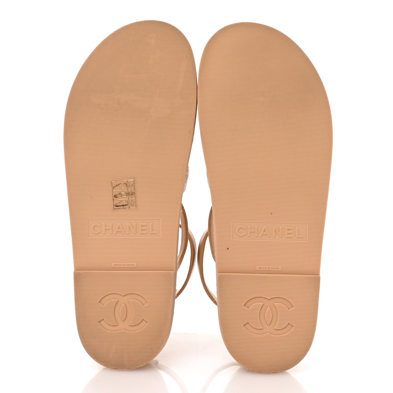 Chanel Lambskin Espadrille Sandals 39 Beige 6 of 10