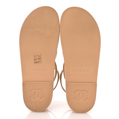 Chanel Lambskin Espadrille Sandals 39 Beige 6 of 10