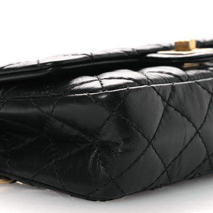 Chanel Aged Calfskin Quilted 2.55 Reissue Flap Belt Bag Clutch Black 9 of 11