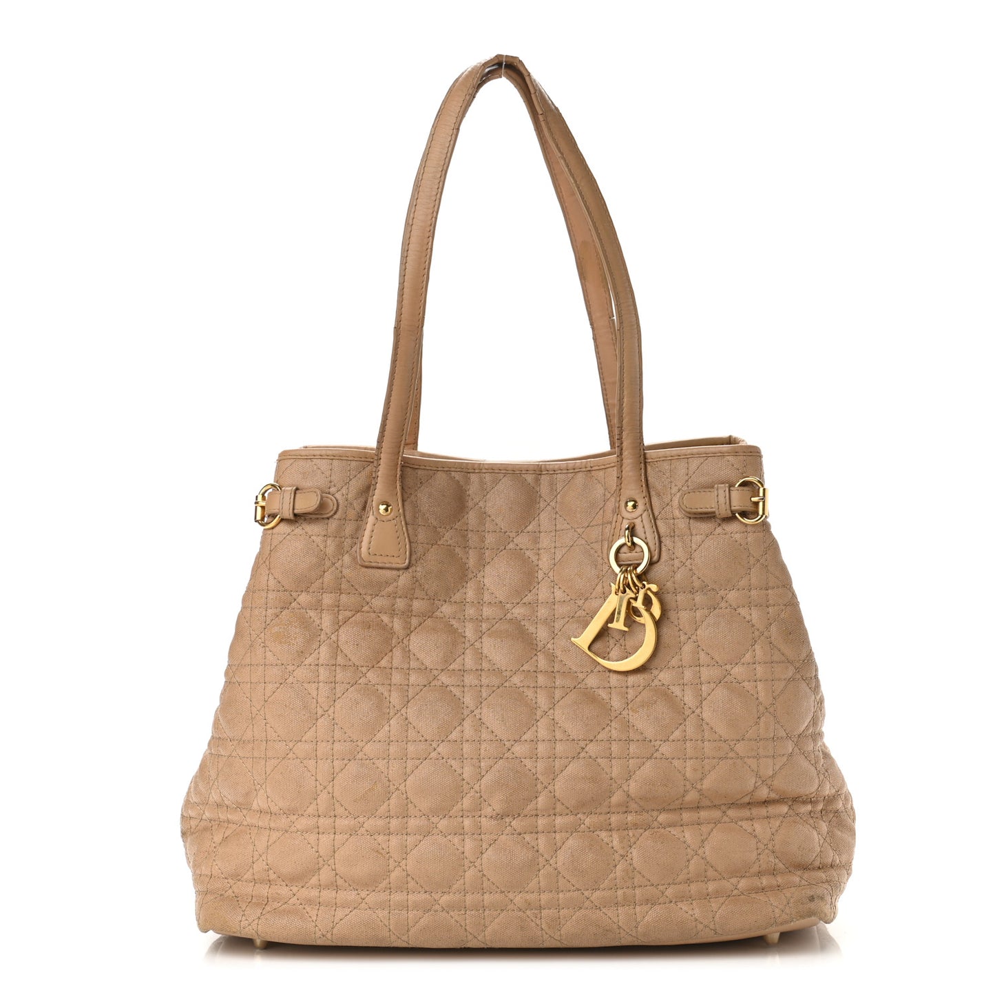 Coated Canvas Cannage Medium Panarea Tote Beige