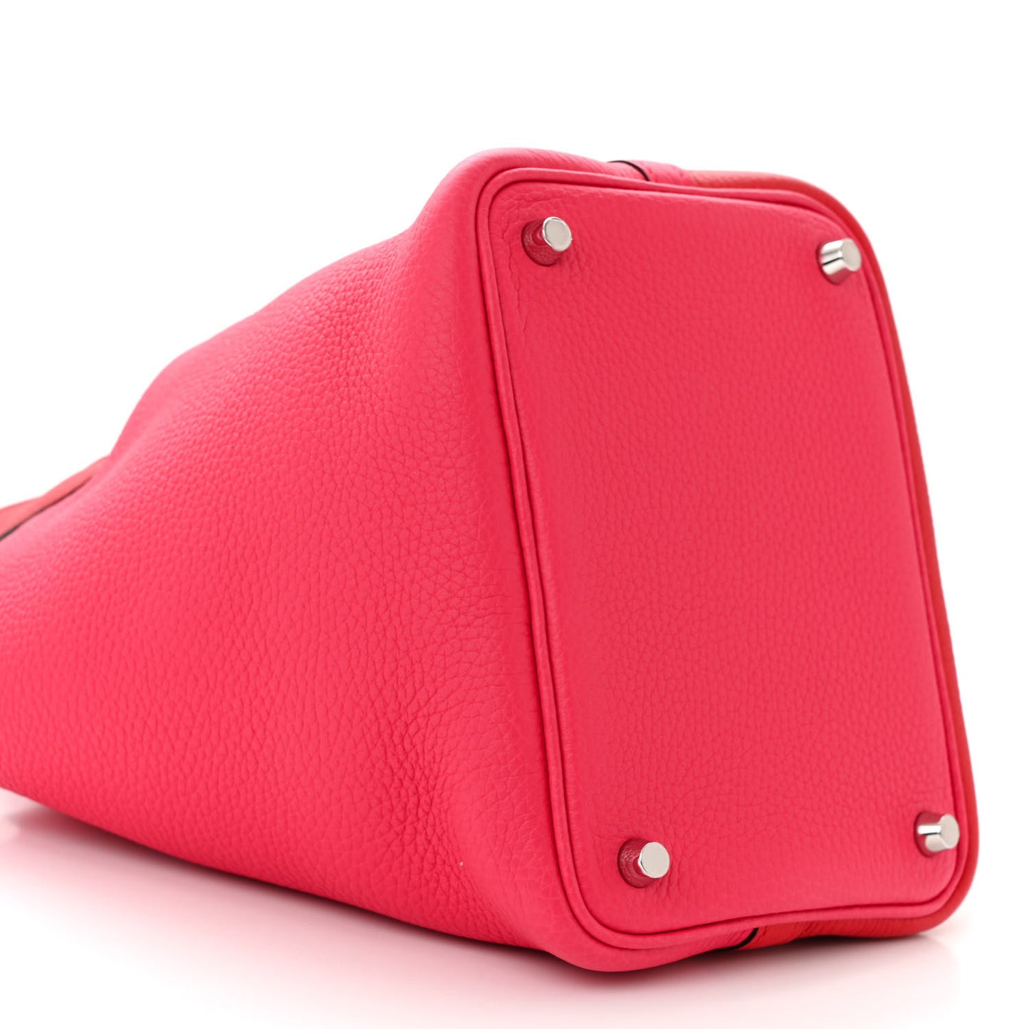 Taurillon Clemence Tri-Color Picotin Lock 18 PM Rouge Coeur Rose Extreme Bleu Zanzibar