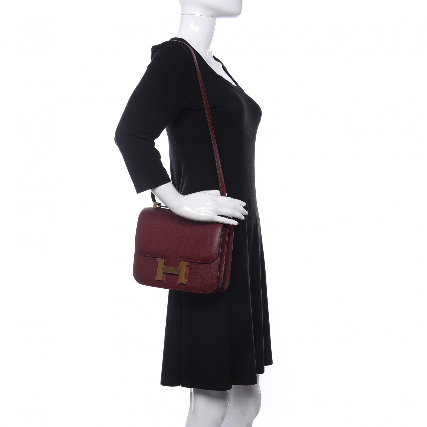 Hermes Grained Monsieur Constance 24 Rouge H 3 of 9