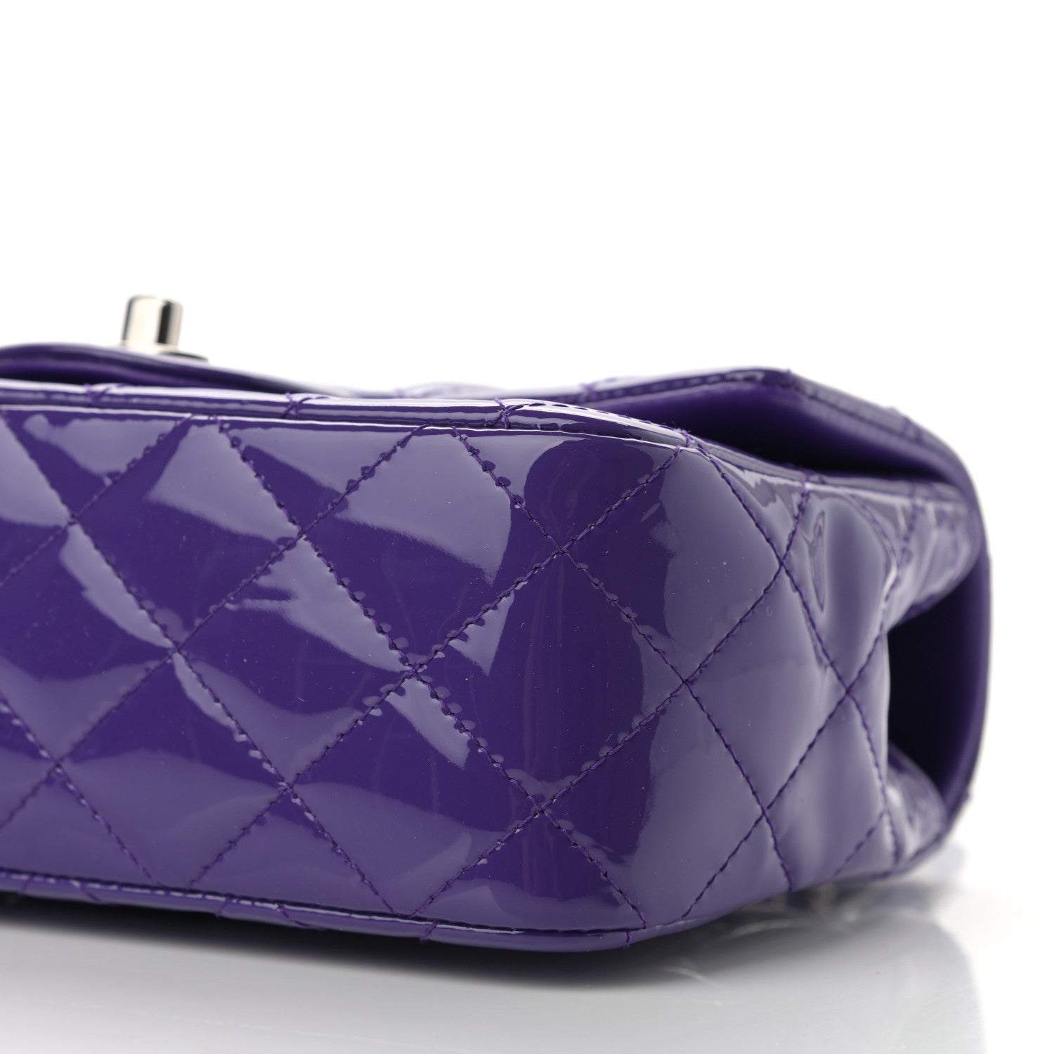 Chanel Patent Quilted Mini Rectangular Flap Purple 10 of 13