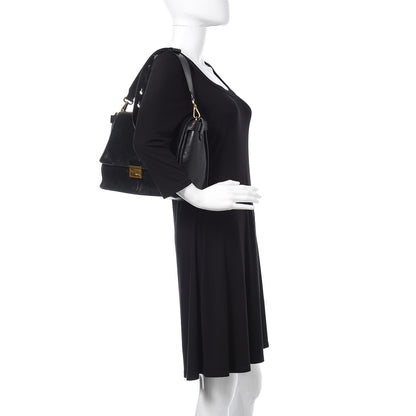 Fendi Agnello Old Shine Large Kan U Shoulder Bag Black 2 of 12