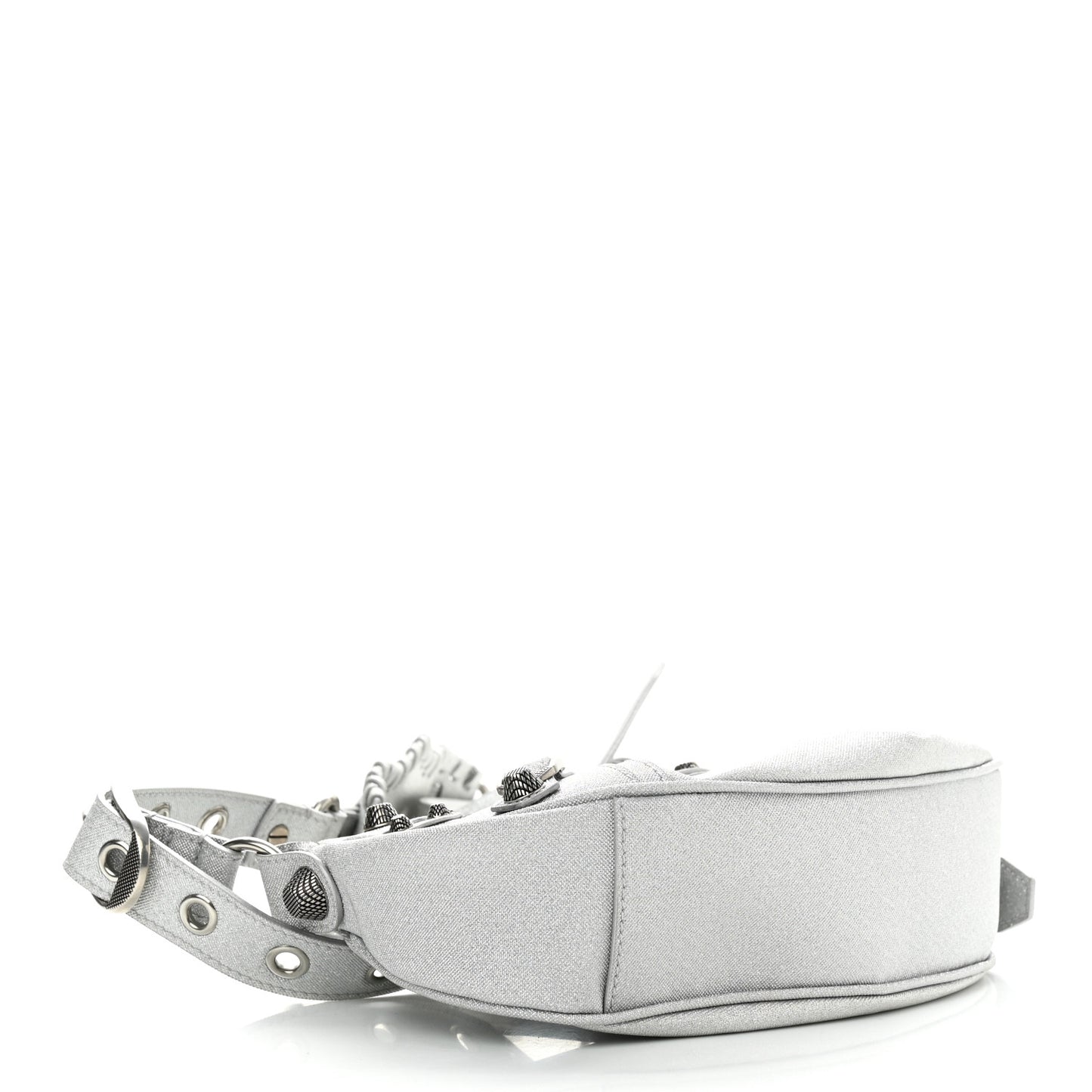 Sparkling Fabric Le Cagole Shoulder Bag XS Silver