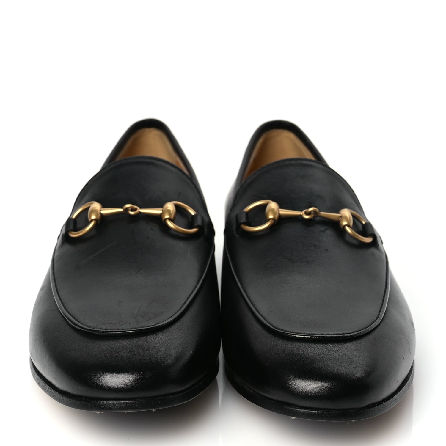 Gucci Calfskin Womens Jordaan Loafers 37.5 Black 3 of 9