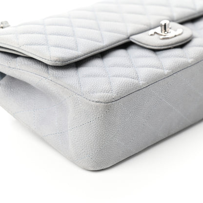 Chanel Iridescent Caviar Quilted Medium Double Flap Grey 8 of 9