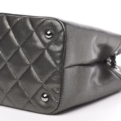 Chanel Metallic Caviar Quilted CC Timeless Tote Dark Silver 9 of 10
