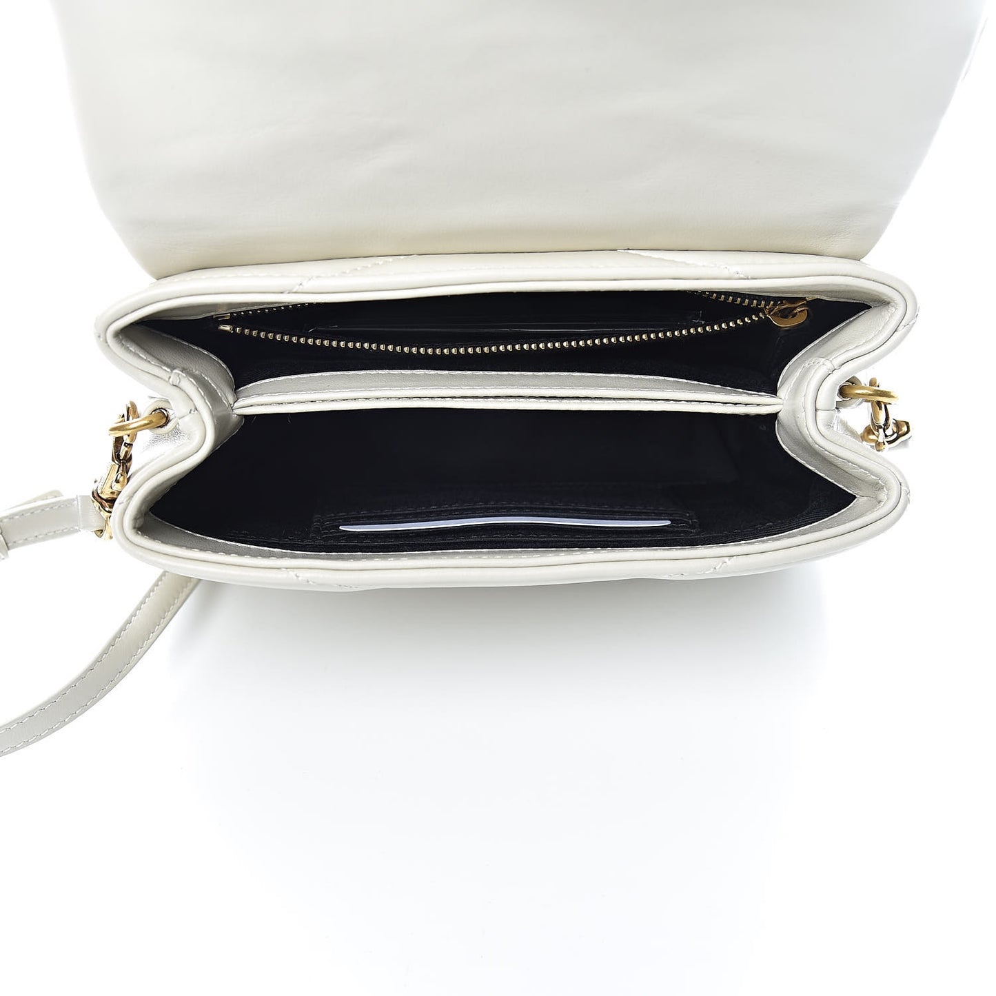 Calfskin Y Quilted Monogram Toy Loulou Crossbody Bag Blanc Vintage