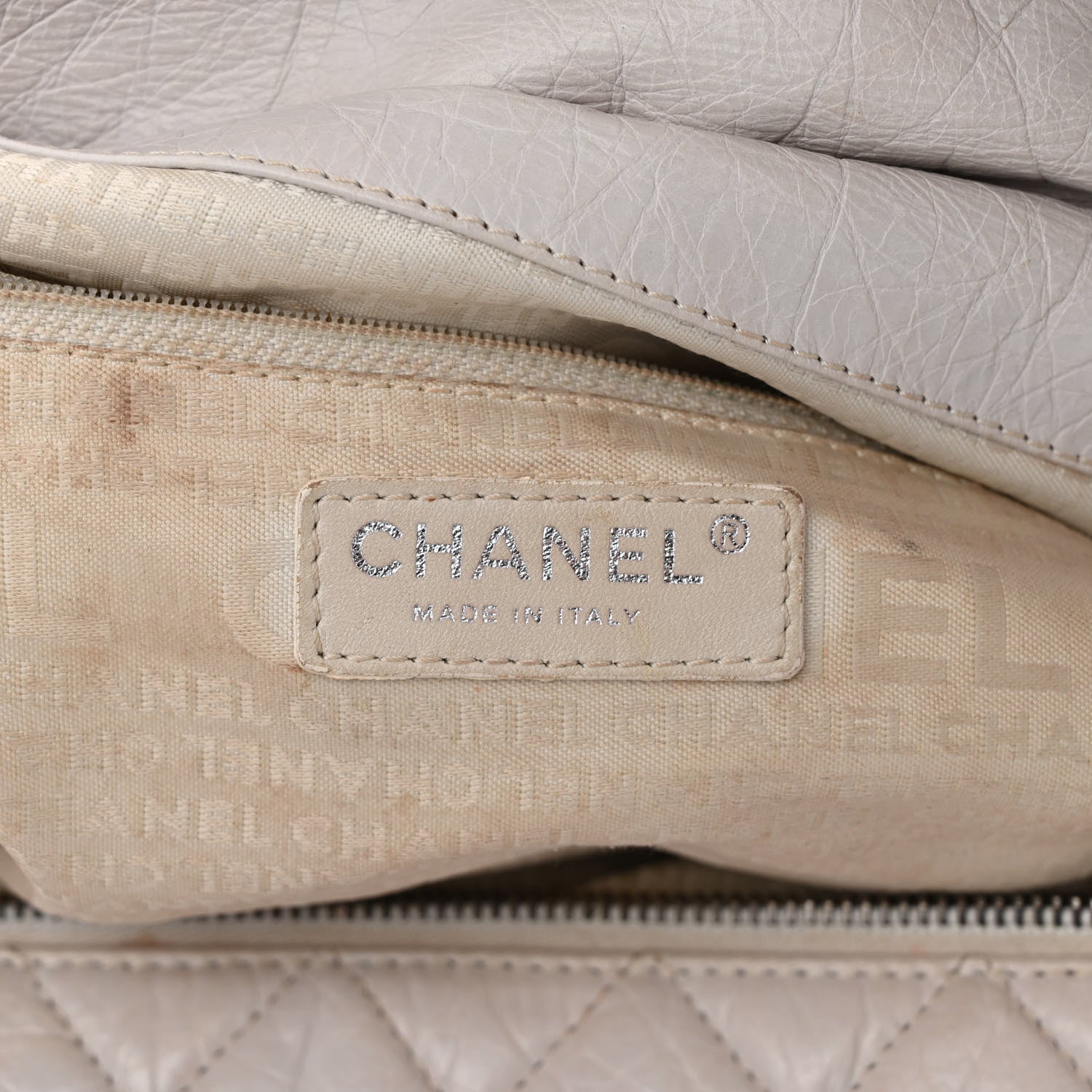 Chanel Distressed Lambskin Vintage Ligne Lady Braid XL Tote Beige 6 of 17