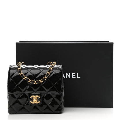 Chanel Patent Calfskin Quilted Mini Square Flap Black 11 of 11