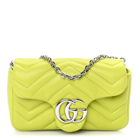 Lambskin Matelasse Mini GG Marmont Shoulder Bag Firefly