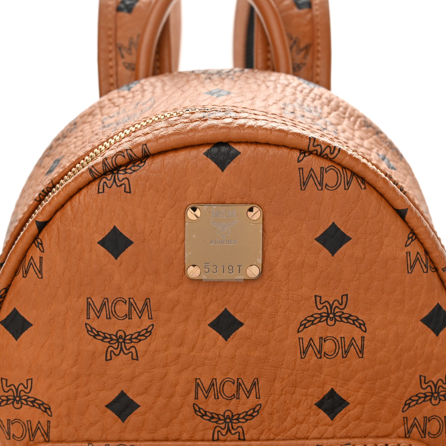 MCM Visetos Side Stud Mini Stark Backpack Cognac 15 of 20