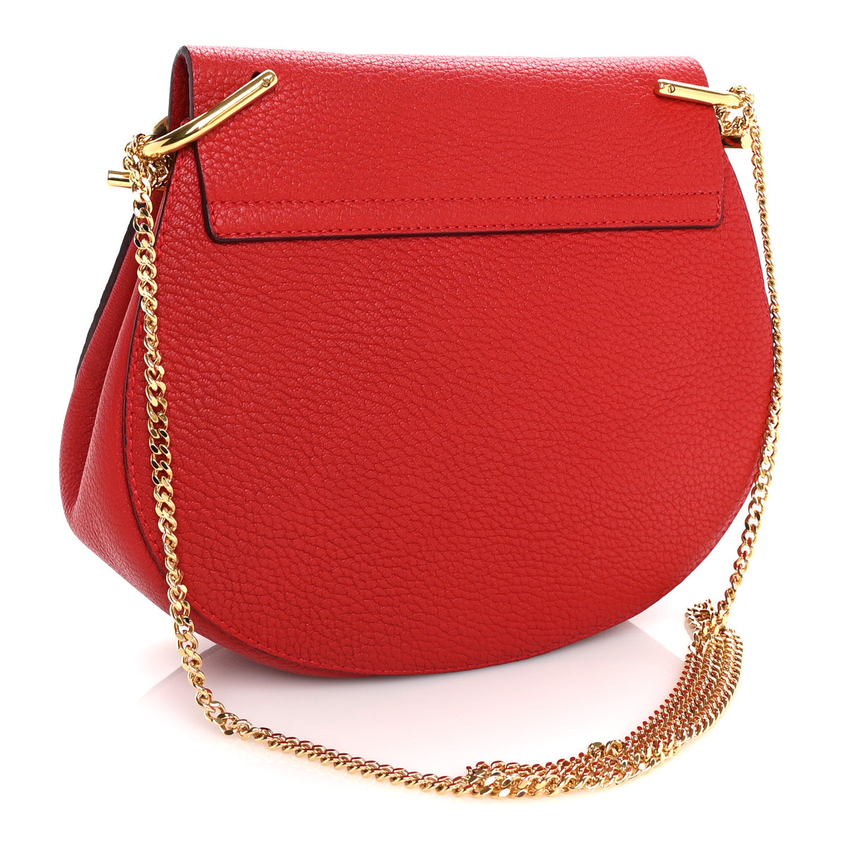 Grained Lambskin Medium Drew Shoulder Bag Plaid Red