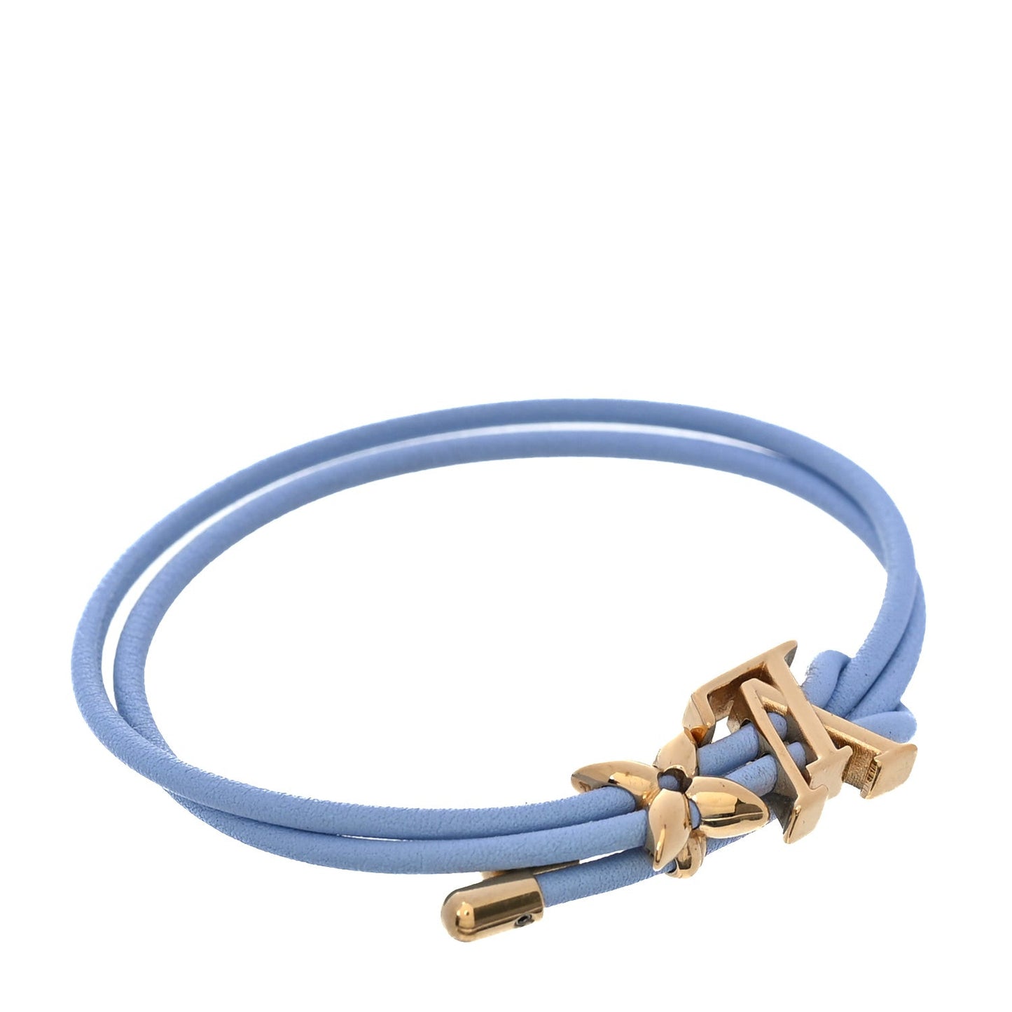 Calfskin LV Bloom Bracelet  Light Blue