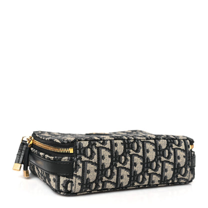 Christian Dior Oblique 30 Montaigne Top Handle Box Bag Blue 4 of 9