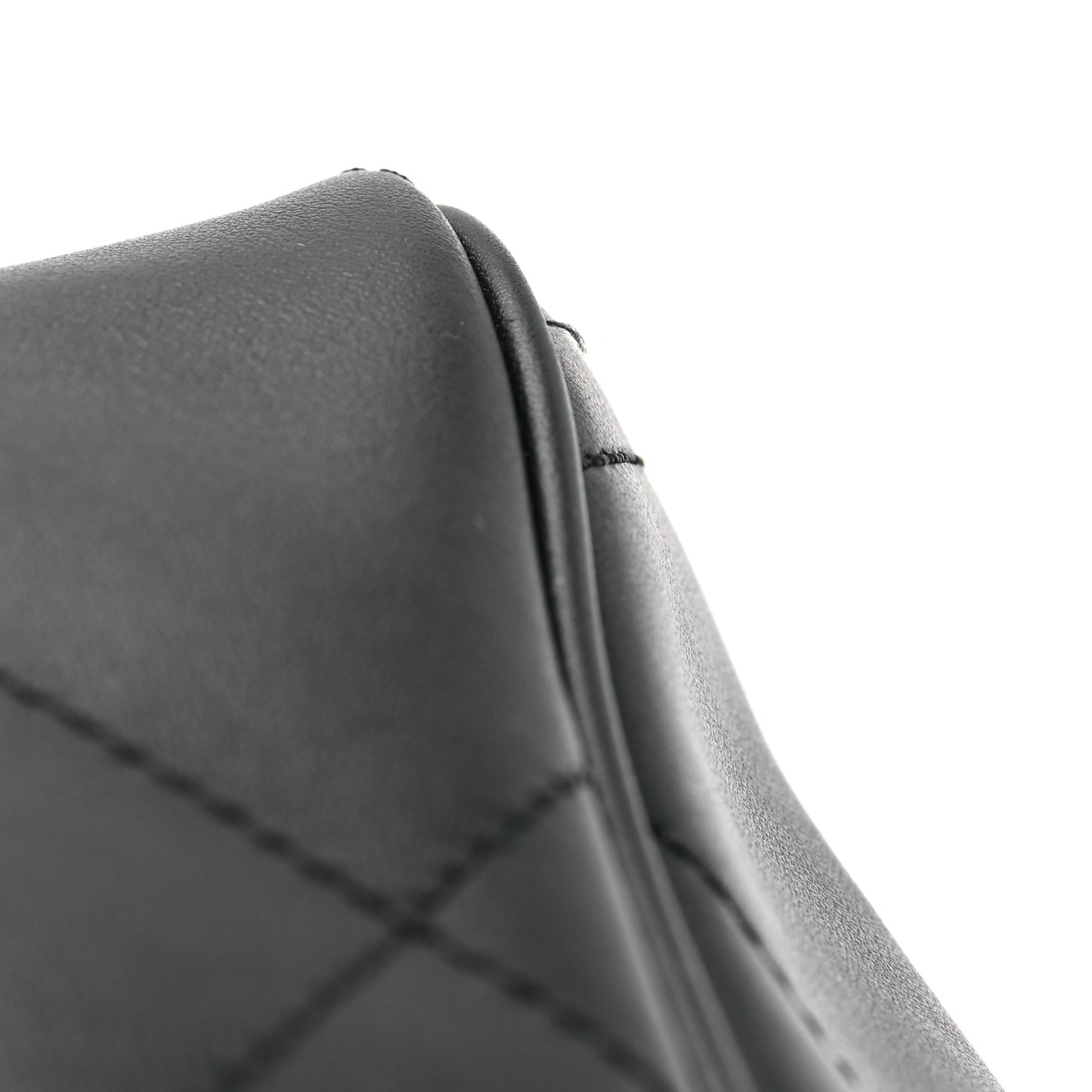 Calfskin Stitched Maxi Logo Bowling Bag Black