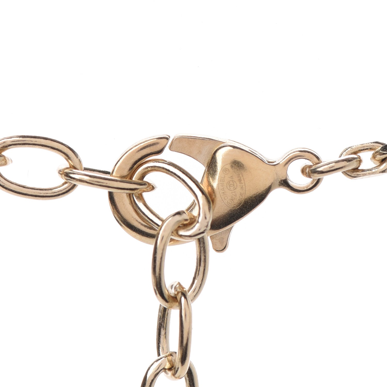 Chanel Crystal CC Medallion Necklace Gold 4 of 4