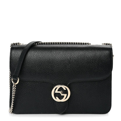 Gucci Dollar Calfskin Interlocking G Shoulder Bag Black 1 of 7