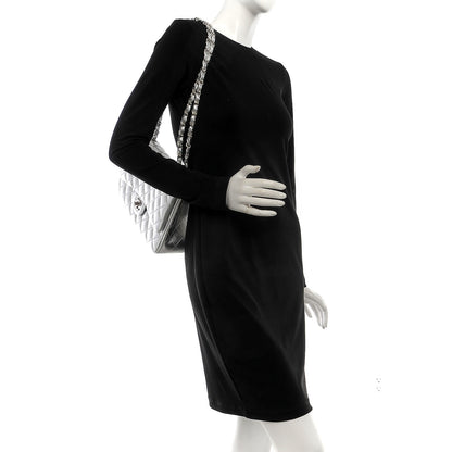 Chanel Metallic Lambskin Quilted Jumbo Single Flap Silver 3 of 9