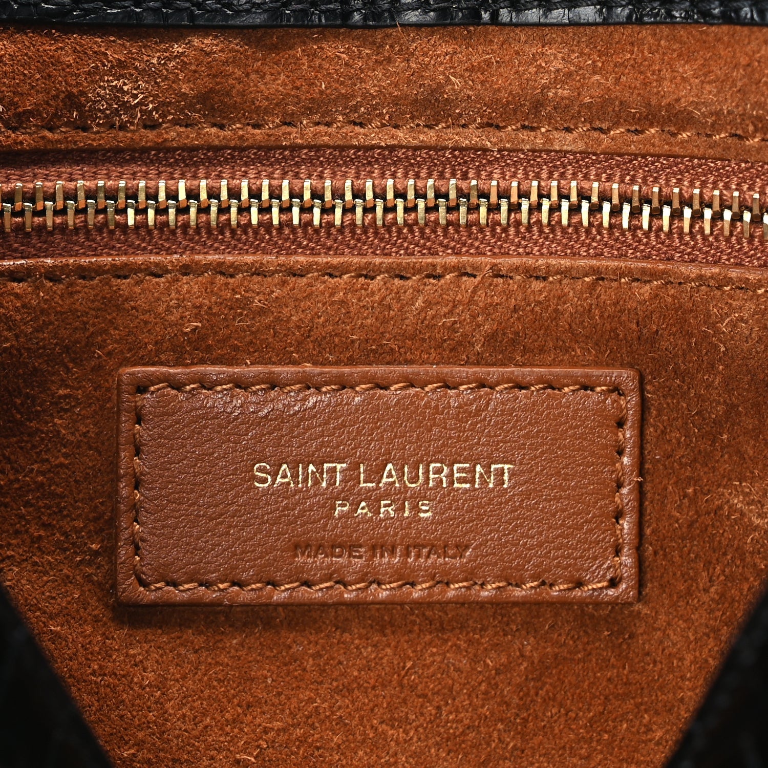 Saint Laurent Calfskin Crocodile Embossed Le 5 A 7 Hobo Black 5 of 8