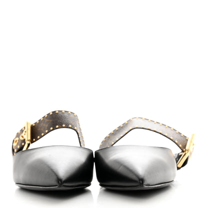 Louis Vuitton Monogram Studded Sofia Flat Mules 39 Black 2 of 9