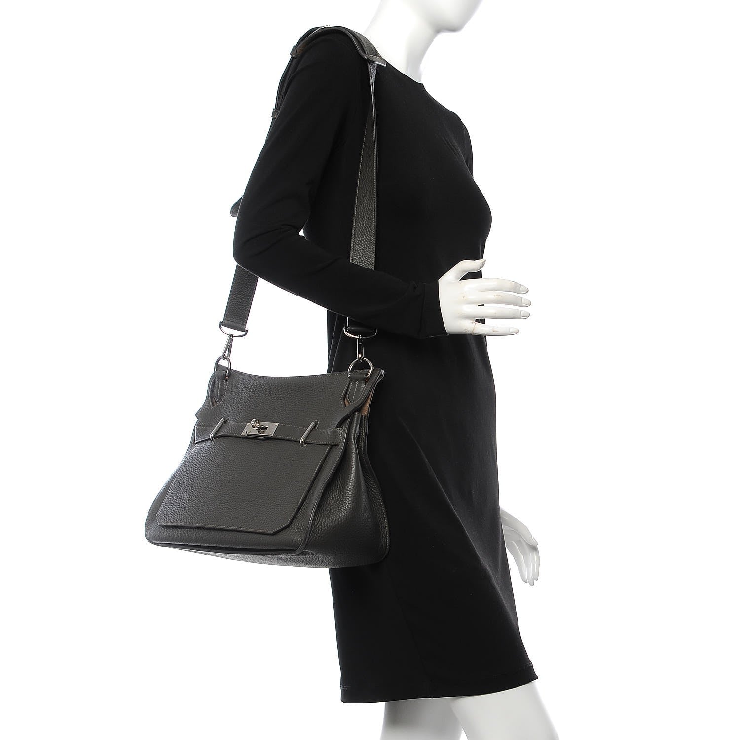 Hermes Taurillon Clemence Bicolor Jypsiere 34 Ardoise Gris Tourterelle 2 of 12