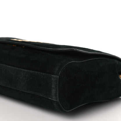 Saint Laurent Smooth Calfskin Suede Medium Reversible Monogram Kate Satchel Black 9 of 14
