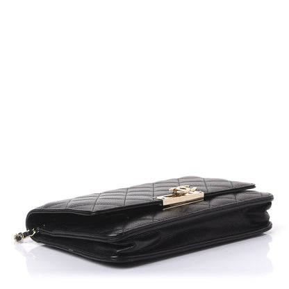 Chanel Caviar Quilted Golden Class Wallet On Chain WOC Black 3 of 10